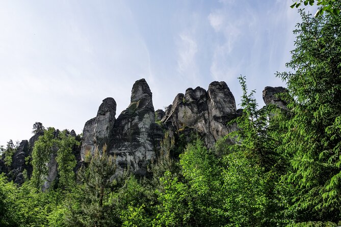 3 in 1 Tour Brewery & Castle in Bohemian Paradise Unesco Geopark - Trosky Castle, the volcanic fortress in the distance