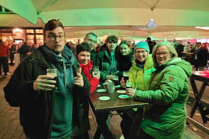 Beer tour with tasting in Dusseldorf - St. Lambertus, the leaning tower, and Burgplatz