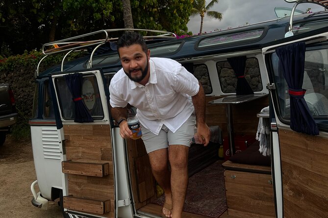 Brewery and Beach Cruise in a Vintage VW Bus - Paako Beach and the lava-rock coast