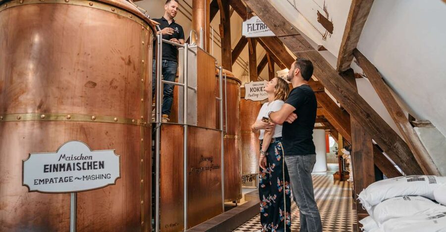 Bruges: Bourgogne des Flandres Brewery and Distillery Visit - The canalside terrace and extra purchases