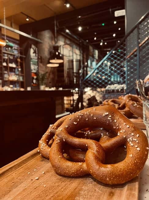 Delft: Craft Beer Tasting in Medieval Brewery - Pretzels and homemade dip keep it from feeling skimpy