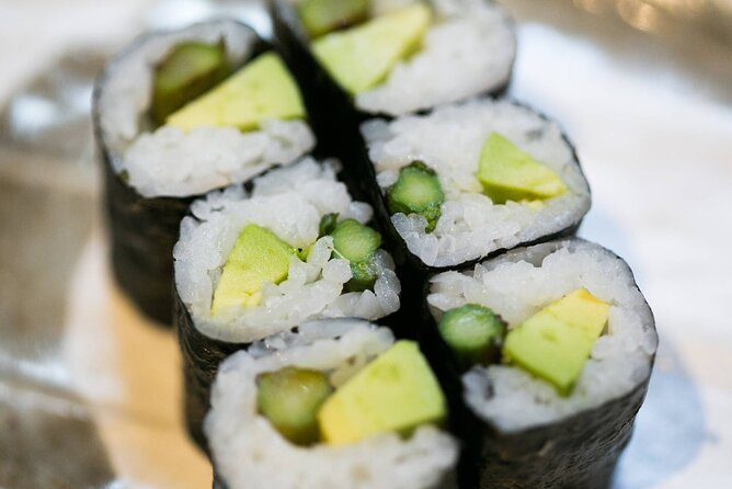 Sushi Making Cooking Class at a Local Brewery in Charlotte - Making the cucumber and avocado vegetable roll